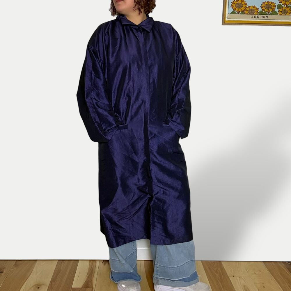 Vintage Iridescent Blue Nylon Jacket Roberto Robledo Osfm